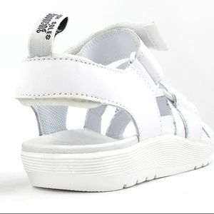 Dr Airwair Martens White Velcro Straps Sandals 5